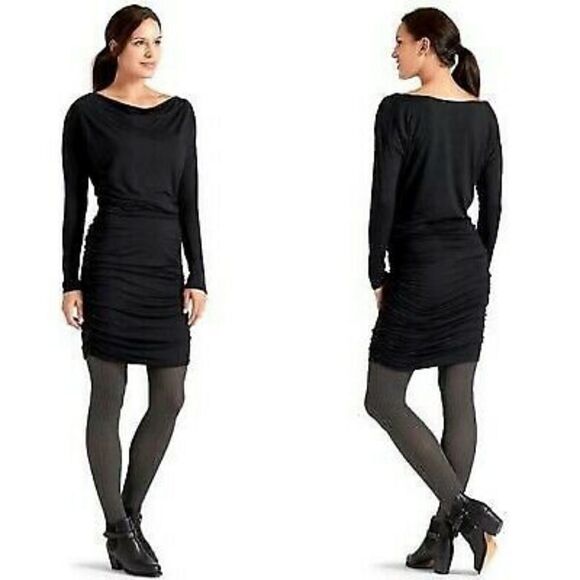 Athleta Solstice Dress Wool Blend Bodycon Black XS - Picture 1 of 7